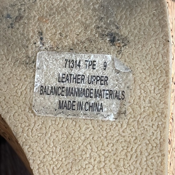 Minnetonka Lainey Laser Cut Suede Leather Cork Wedge Sandal Tan 9 - Picture 8 of 15